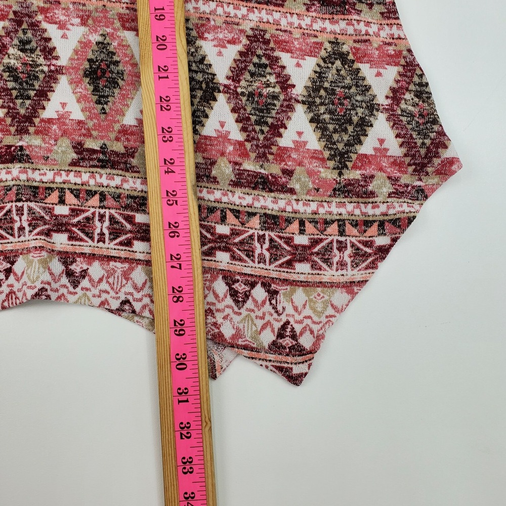 Absolutely‎ Famous Womens 3X Boho Aztec Print Top Pink Red Cowl Neck Plus Size - Picture 13 of 13